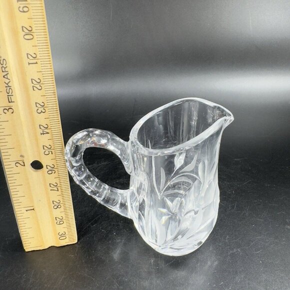 Vintage Clear Crystal Glass Miniature Small Pitcher Carafe Old Whimsical Decor - Picture 7 of 14